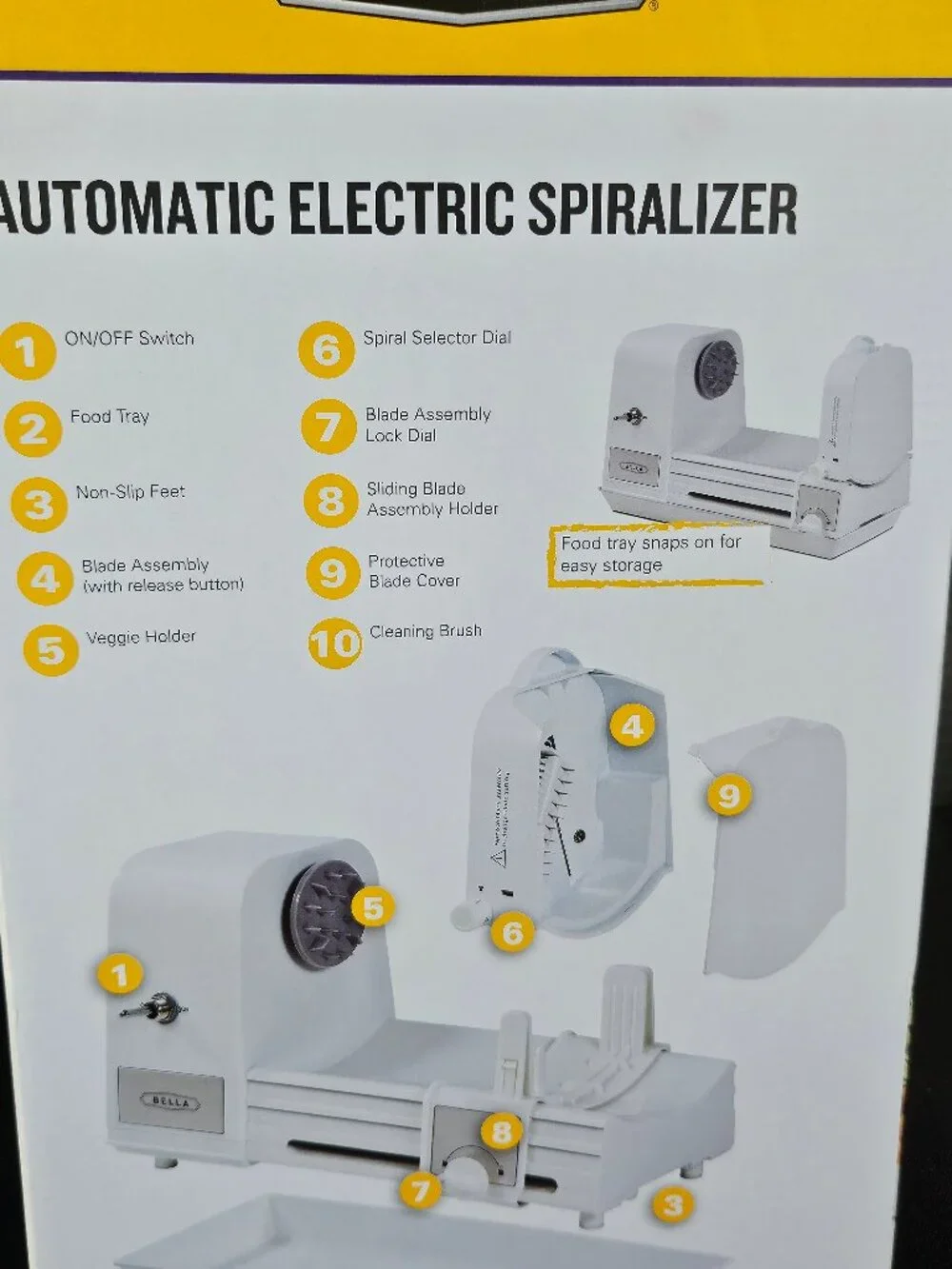 Automatic Electric Spiralizer 4 Blade Vegetable Slicer For Zoodles & Curly Fries